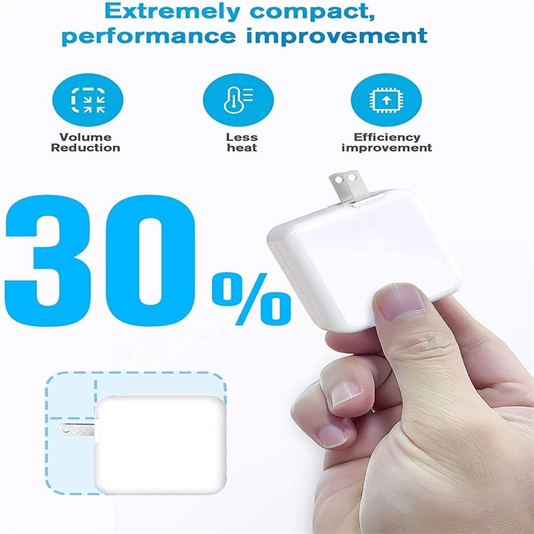 30W USB-C / Type-C Laptop Portable Power Adapter with 1.8m USB-C / Type-C to USB-C / Type-C Charg...