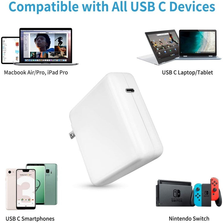 96W USB-C / Type-C Power Adapter Portable Charger with 1.8m USB-C / Type-C to USB-C / Type-C Char...