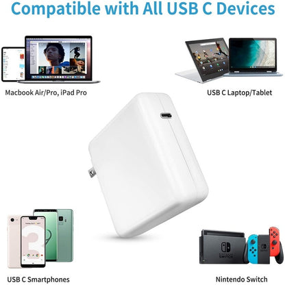 96W USB-C / Type-C Power Adapter Portable Charger with 1.8m USB-C / Type-C to USB-C / Type-C Char...
