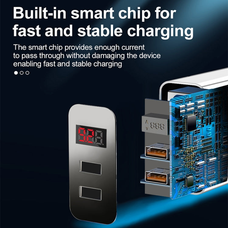 F002C QC3.0 USB + USB 2.0 Fast Charger with LED Digital Display for Mobile Phones and Tablets, UK...