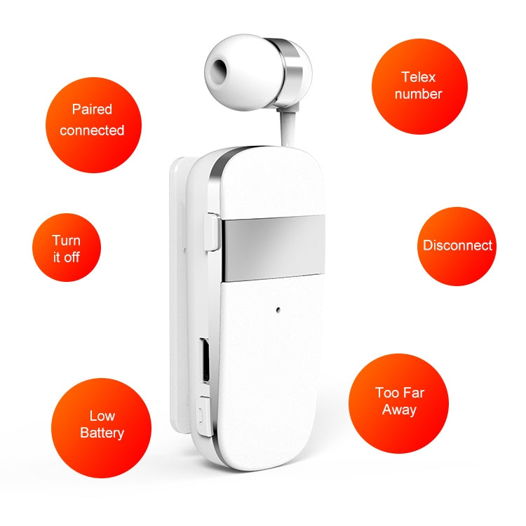 K53 Stereo Wireless Bluetooth Wear-Clip Earphone