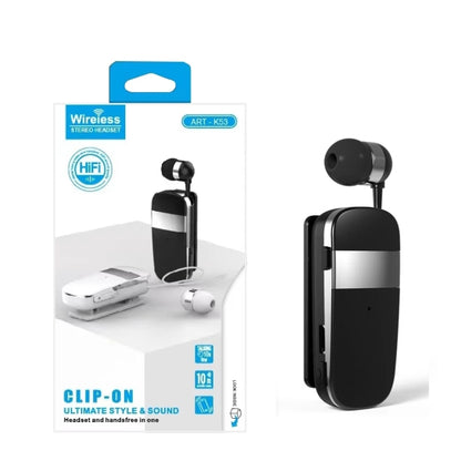 K53 Stereo Wireless Bluetooth Wear-Clip Earphone