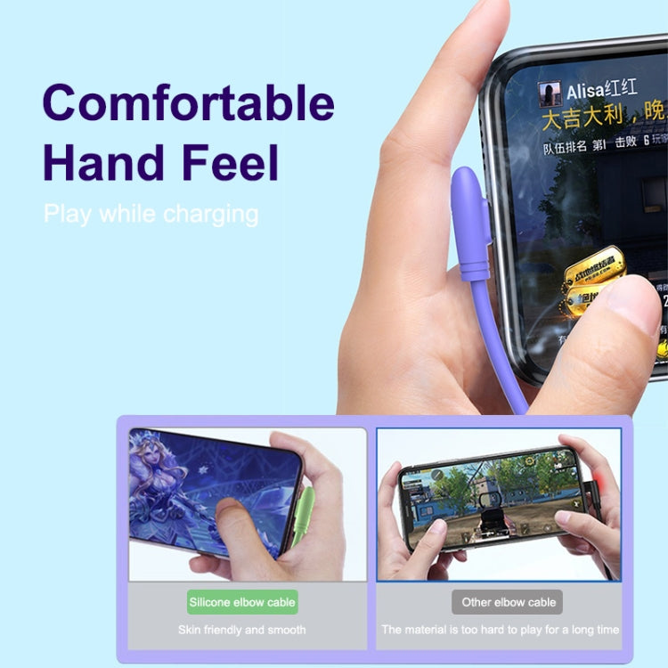 ENKAY Hat-Prince ENK-CB211 2.4A USB to 8 Pin 90 Degree Elbow Silicone Data Sync Fast Charging Cab...