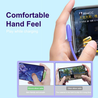 ENKAY Hat-Prince ENK-CB211 2.4A USB to 8 Pin 90 Degree Elbow Silicone Data Sync Fast Charging Cab...