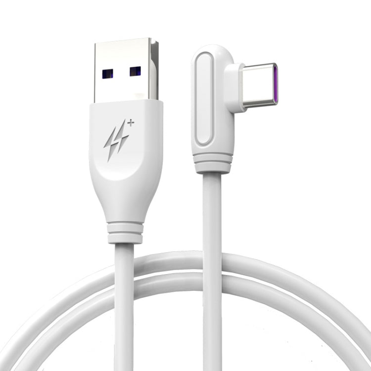 ENKAY Hat-Prince ENK-CB109 5A USB to USB-C / Type-C 90 Degree Elbow Silicone Data Sync Fast Charg...
