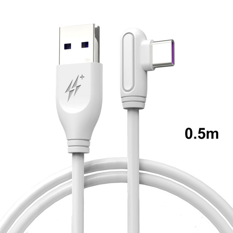 ENKAY Hat-Prince ENK-CB109 5A USB to USB-C / Type-C 90 Degree Elbow Silicone Data Sync Fast Charg...