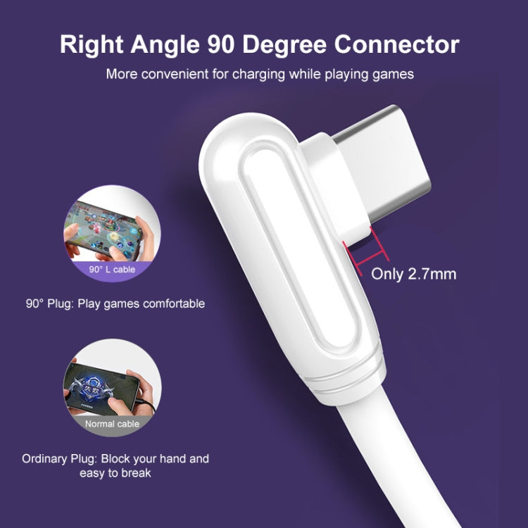 ENKAY Hat-Prince ENK-CB109 5A USB to USB-C / Type-C 90 Degree Elbow Silicone Data Sync Fast Charg...
