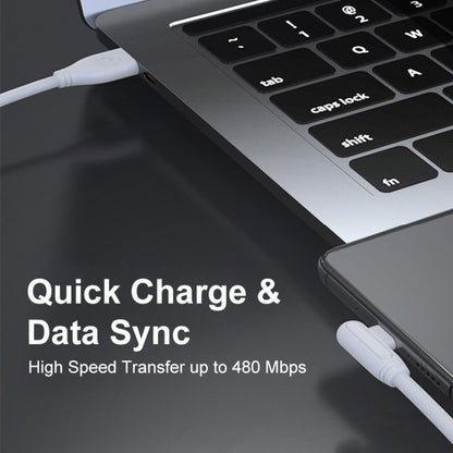 ENKAY Hat-Prince ENK-CB109 5A USB to USB-C / Type-C 90 Degree Elbow Silicone Data Sync Fast Charg...