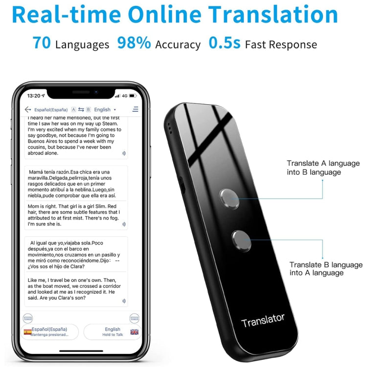 G6 Portable Instant Real Time Voice Translator Multi Language Translator Voice Translaty Personal...