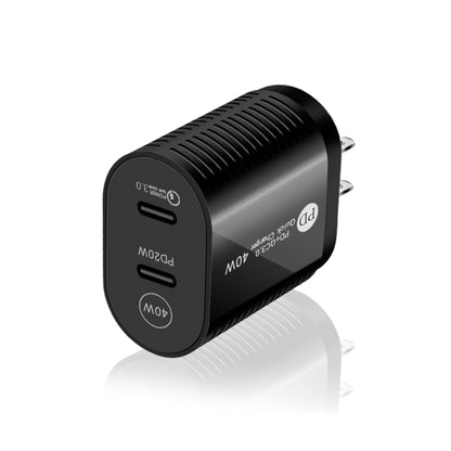 40W Dual Port PD / Type-C Fast Charger with Type-C to Type-C Data Cable, US Plug�����������������...