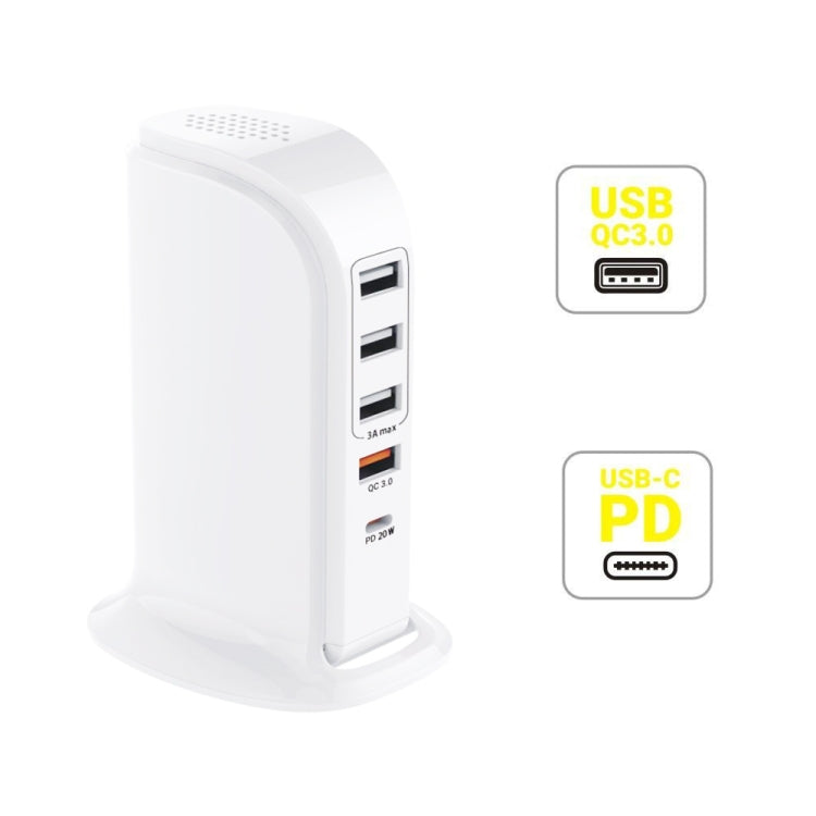PD-36W PD3.0 + QC3.0 4-port USB Mobile Phone Charging Sailboat Multi Port Charger,, EU Plug, AU P...
