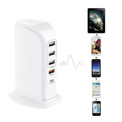 PD-36W PD3.0 + QC3.0 4-port USB Mobile Phone Charging Sailboat Multi Port Charger,, EU Plug, AU P...