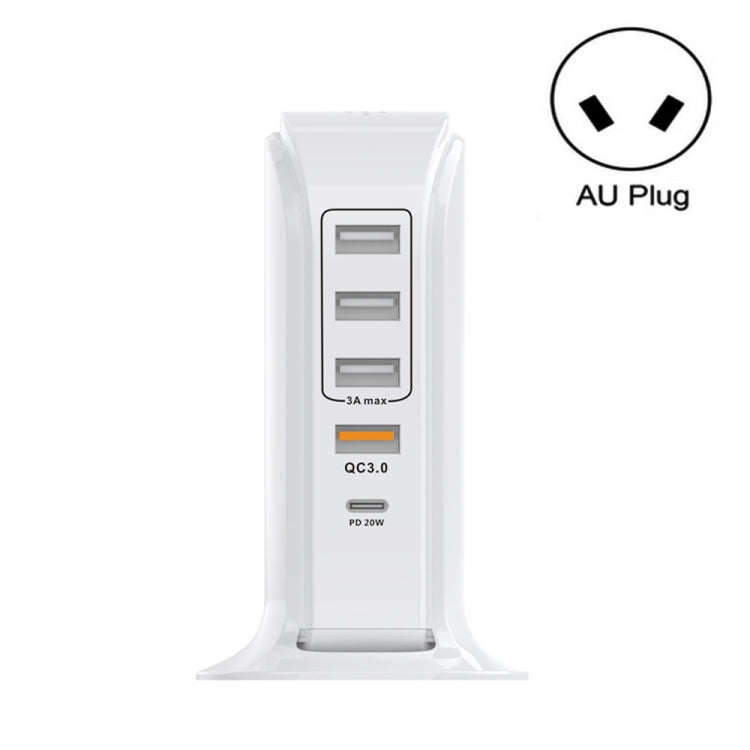 PD-36W PD3.0 + QC3.0 4-port USB Mobile Phone Charging Sailboat Multi Port Charger,, EU Plug, AU P...