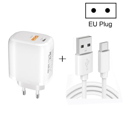 CS-20W Mini Portable PD3.0 + QC3.0 Dual Ports Fast Charger with 3A USB to Type-C Data Cable������...