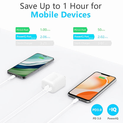 CS-20W Mini Portable PD3.0 + QC3.0 Dual Ports Fast Charger with 3A USB to Type-C Data Cable������...
