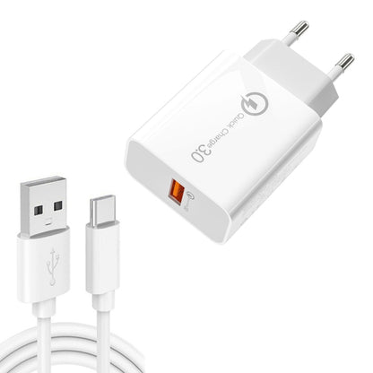 APD-2003 18W QC3.0 Single Port USB Charger with 1m USB to Type-C Data Cable����������������������...