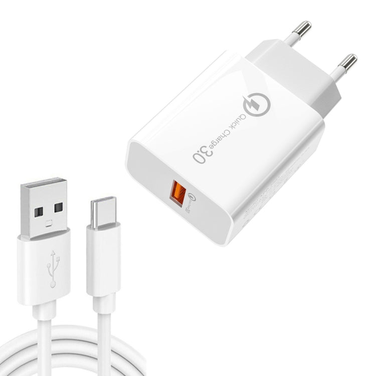 APD-2003 18W QC3.0 Single Port USB Charger with 1m USB to Type-C Data Cable����������������������...