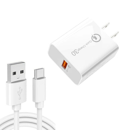 APD-2003 18W QC3.0 Single Port USB Charger with 1m USB to Type-C Data Cable����������������������...