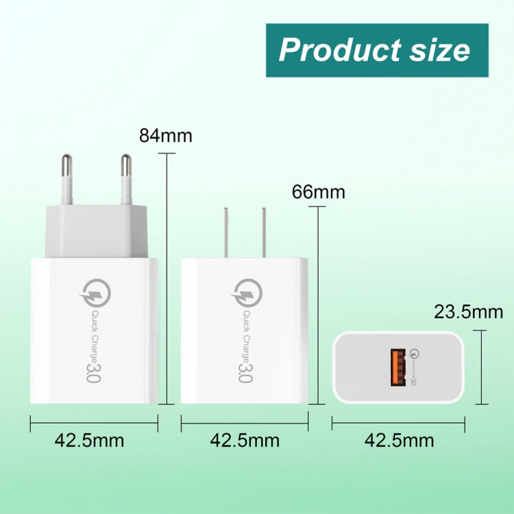 APD-2003 18W QC3.0 Single Port USB Charger with 1m USB to Type-C Data Cable����������������������...