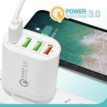 QC-04 QC3.0 + 3 x USB2.0 Multi-ports Charger with 3A USB to Type-C Data Cable, EU Plug�����������...
