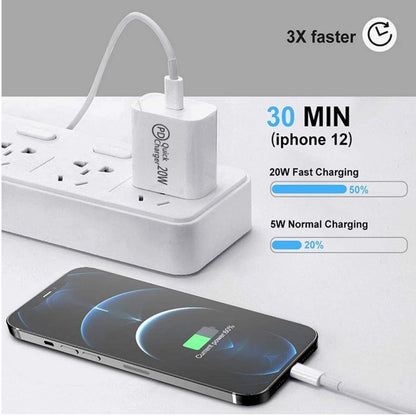AU-20W PD USB-C / Type-C Travel Charger with USB-C to 8 Pin Data Cable, AU Plug������������������...