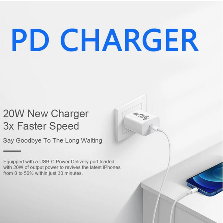 AU-20W PD USB-C / Type-C Travel Charger with USB-C to 8 Pin Data Cable, AU Plug������������������...