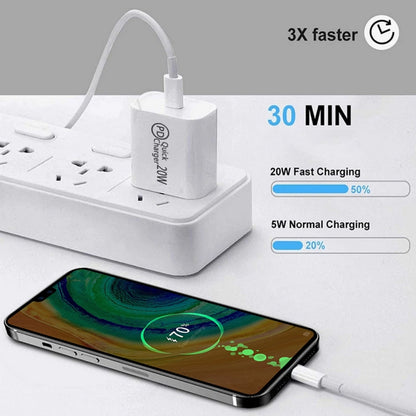 AU-20W PD USB-C / Type-C Travel Charger with Type-C to Type-C Data Cable, AU Plug����������������...