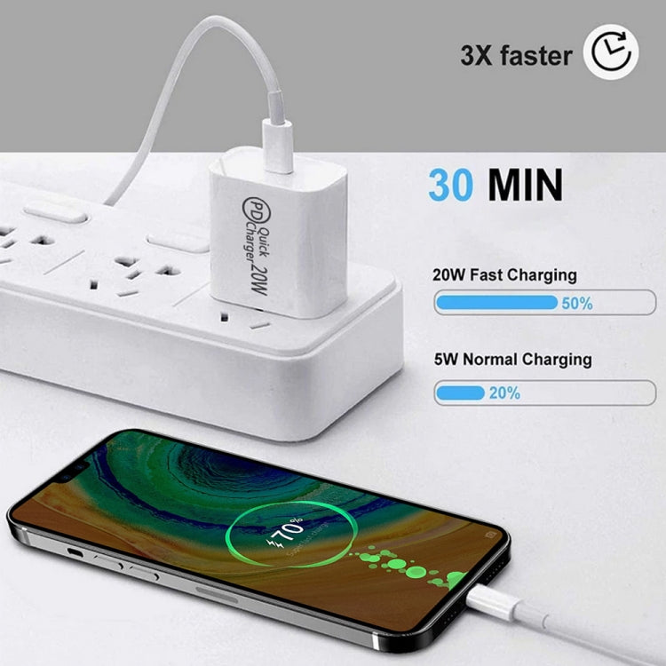AU-20W PD USB-C / Type-C Travel Charger with Type-C to Type-C Data Cable, AU Plug����������������...