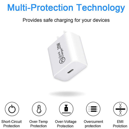 AU-20W PD USB-C / Type-C Travel Charger with Type-C to Type-C Data Cable, AU Plug����������������...