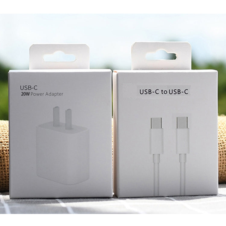 AU-20W PD USB-C / Type-C Travel Charger with Type-C to Type-C Data Cable, AU Plug����������������...