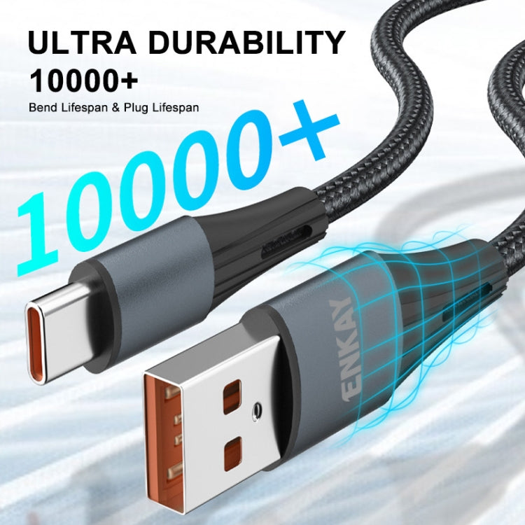 ENKAY 66W USB to USB-C / Type-C Full Protocol 6A Fast Charging Data Cable, 2m