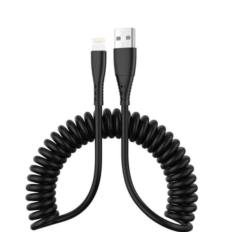 1.5m Spring Telescopic Mobile Phone Fast Charging Data Cable, USB to 8 Pin, USB to Type-C��������...