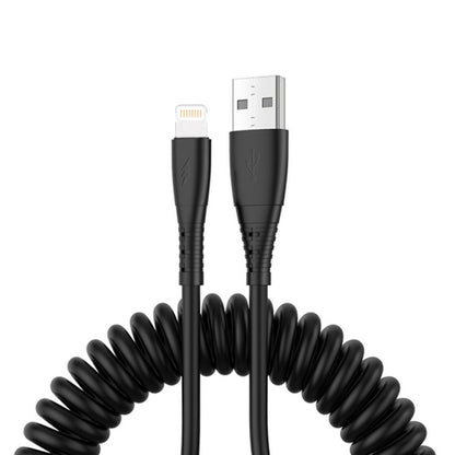 1.5m Spring Telescopic Mobile Phone Fast Charging Data Cable, USB to 8 Pin, USB to Type-C��������...