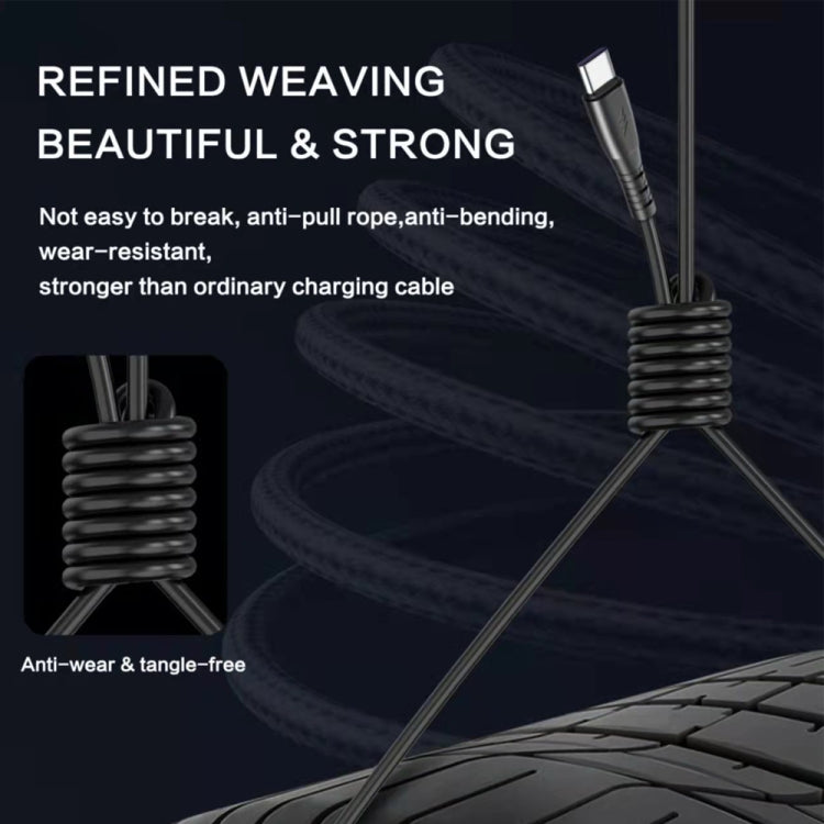 1.5m Spring Telescopic Mobile Phone Fast Charging Data Cable, USB to 8 Pin, USB to Type-C��������...