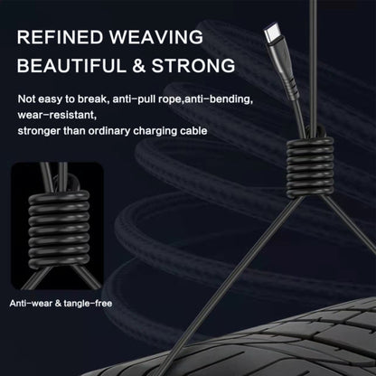 1.5m Spring Telescopic Mobile Phone Fast Charging Data Cable, USB to 8 Pin, USB to Type-C��������...