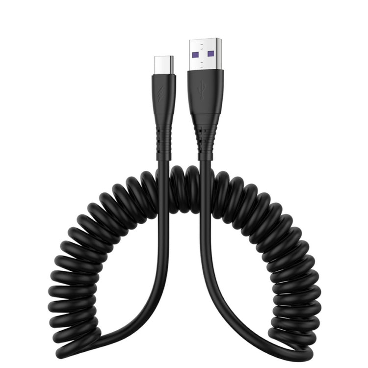 1.5m Spring Telescopic Mobile Phone Fast Charging Data Cable, USB to 8 Pin, USB to Type-C��������...