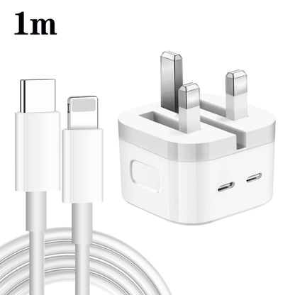 PD 35W Dual USB-C / Type-C Ports Charger with Type-C to 8 Pin Data Cable, UK Plug����������������...