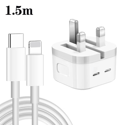 PD 35W Dual USB-C / Type-C Ports Charger with Type-C to 8 Pin Data Cable, UK Plug����������������...