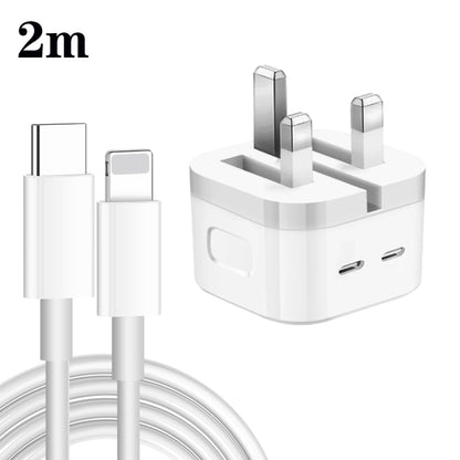 PD 35W Dual USB-C / Type-C Ports Charger with Type-C to 8 Pin Data Cable, UK Plug����������������...