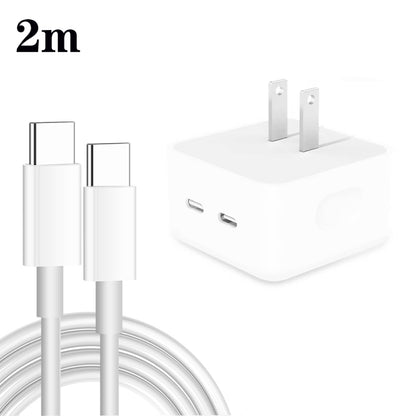 PD 35W Dual USB-C / Type-C Ports Charger with Type-C to Type-C Data Cable, US Plug���������������...