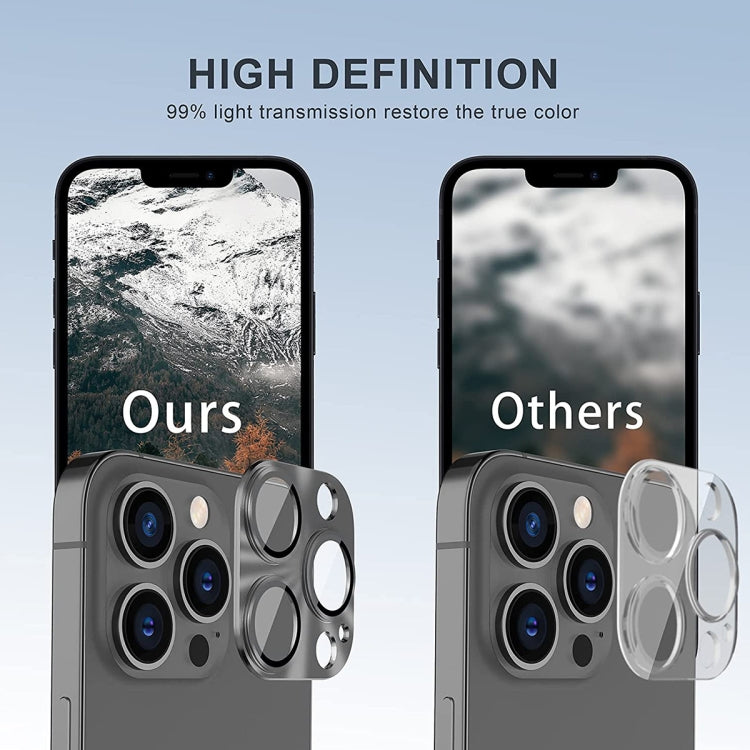 ENKAY Aluminium Alloy Tempered Glass Lens Cover Film For iPhone 14 Pro / 14 Pro Max��������������...