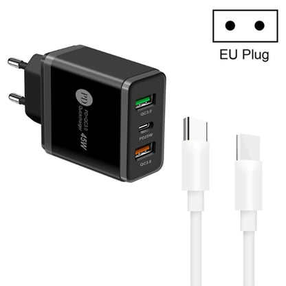 45W PD3.0 + 2 x QC3.0 USB Multi Port Charger with Type-C to Type-C Cable, EU Plug����������������...
