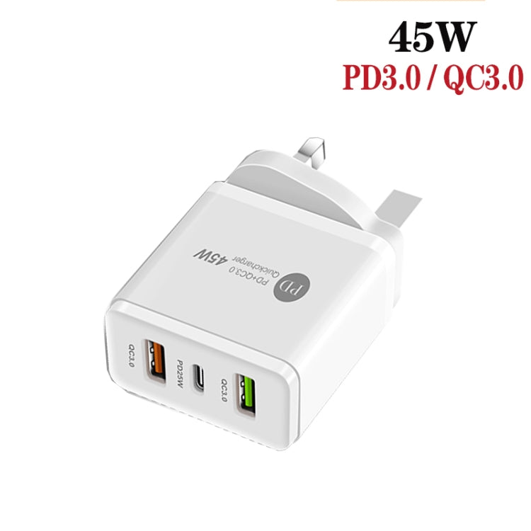 45W PD3.0 + 2 x QC3.0 USB Multi Port Charger with Type-C to Type-C Cable, UK Plug����������������...