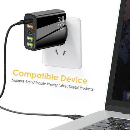 65W Dual PD Type-C + 3 x USB Multi Port Charger with 3A USB to Micro USB Data Cable, EU Plug�����...
