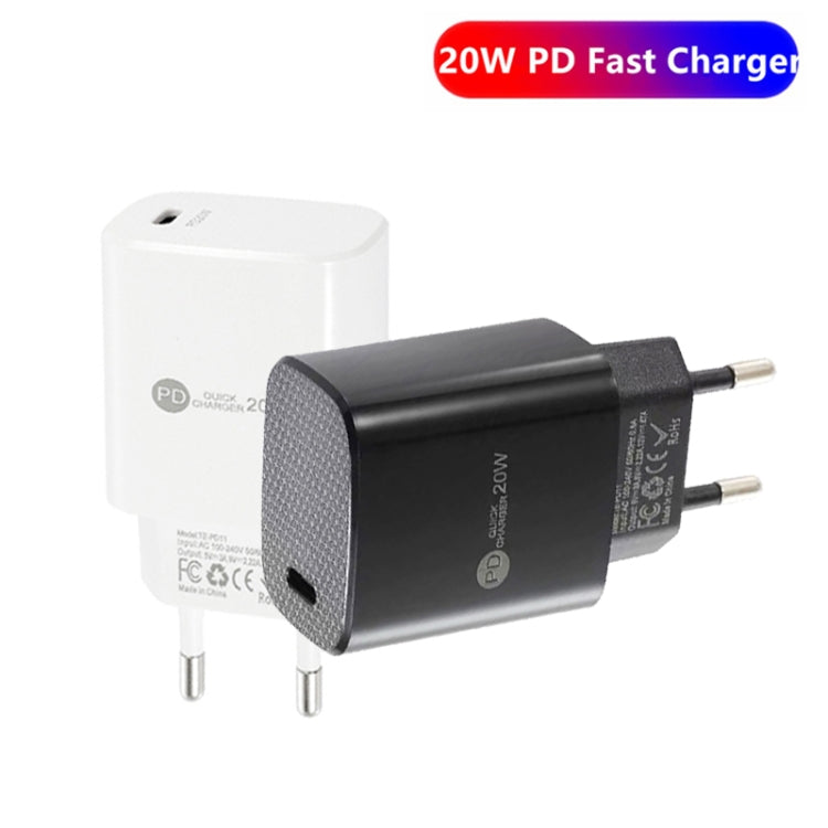 PD11 Mini Single Port PD3.0 USB-C / Type-C 20W Fast Charger for iPhone / iPad Series, EU Plug����...