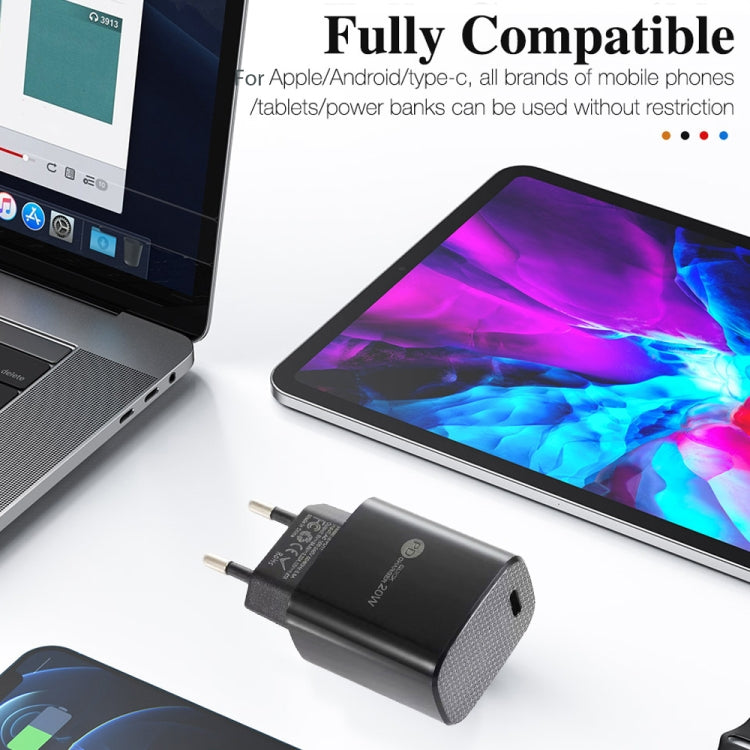 PD11 Mini Single Port PD3.0 USB-C / Type-C 20W Fast Charger for iPhone / iPad Series, EU Plug����...