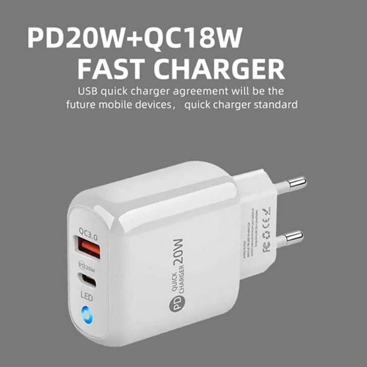 PD04 Type-C + USB Mobile Phone Charger with Type-C to Type-C Cable, UK Plug����������������������...