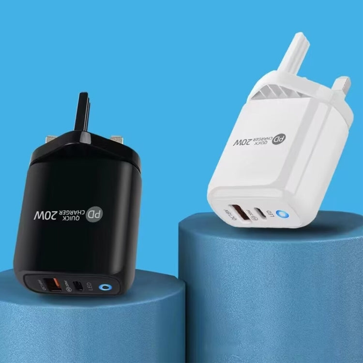 PD04 Type-C + USB Mobile Phone Charger with Type-C to Type-C Cable, UK Plug����������������������...