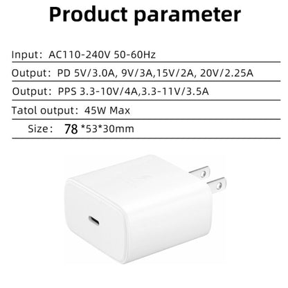 M135 45W USB-C / Type-C Port Fast Charger with 5A Type-C to Type-C Cable, US Plug