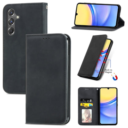 Retro Skin Feel Magnetic Leather Phone Case, For Samsung Galaxy S25 5G, For Samsung Galaxy S25+ 5...